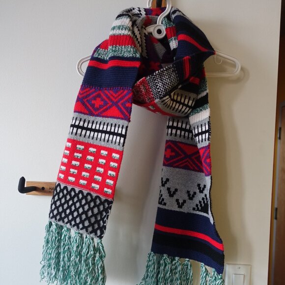 J Crew k2934 Extra Long Merino Wool Blend Scarf fair isle Multicolor Women's - Picture 14 of 14